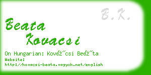 beata kovacsi business card
